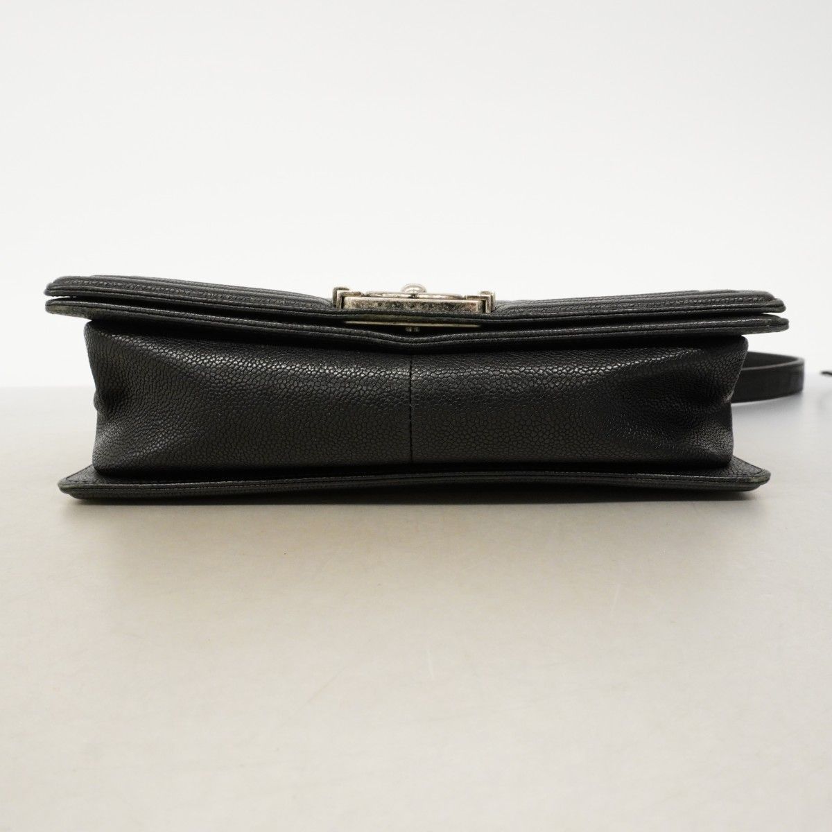 Chanel Shoulder Bag Boy Caviar Leather Black Silver — view 3
