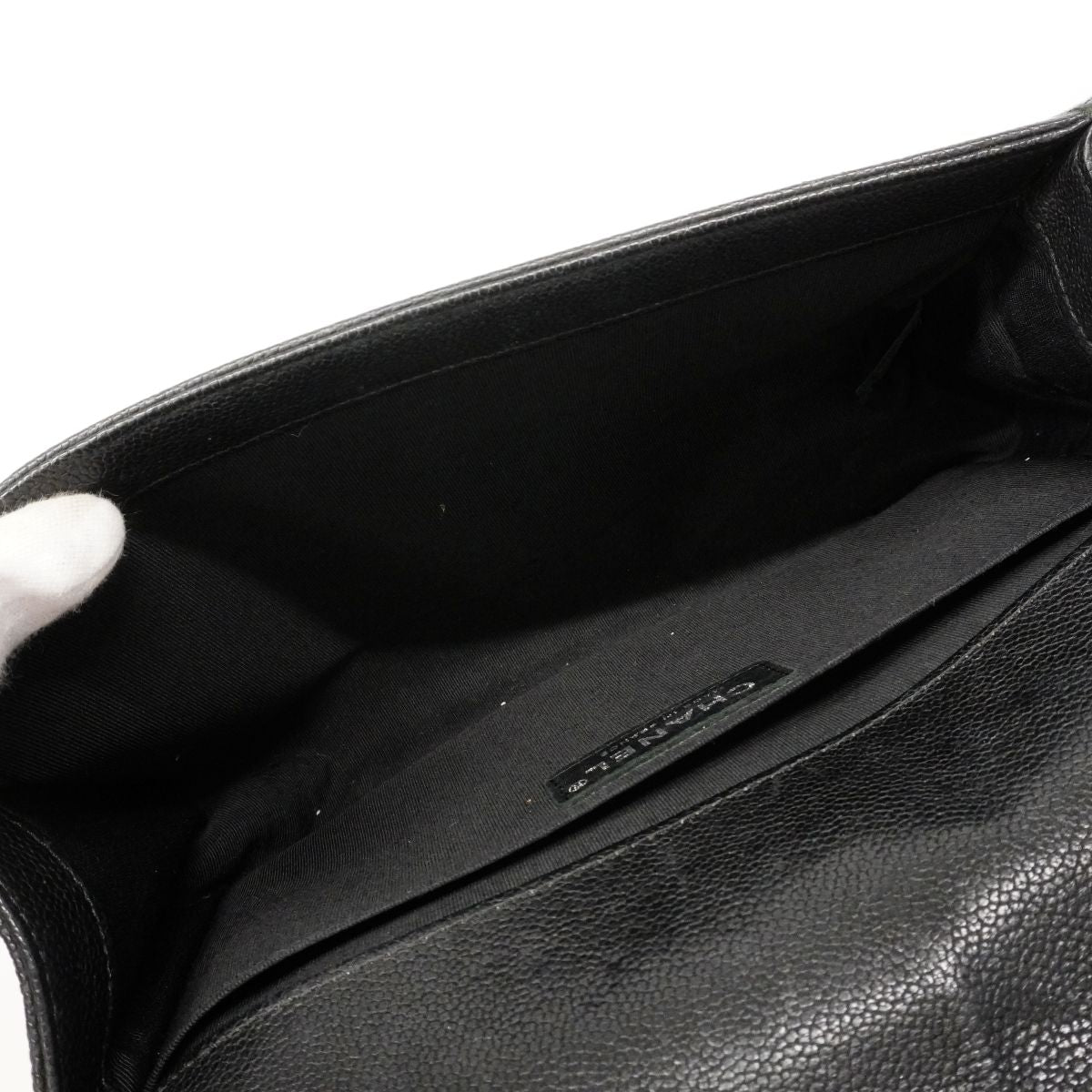 Chanel Shoulder Bag Boy Caviar Leather Black Silver — view 4