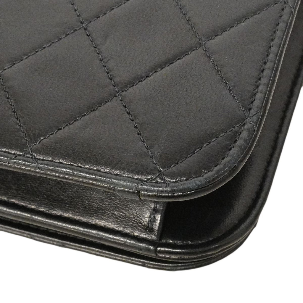 Chanel Shoulder Bag Quilted Lambskin Black Gold — view 6