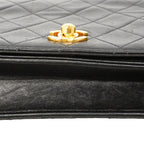 Chanel Shoulder Bag Quilted Lambskin Black Gold — view 7