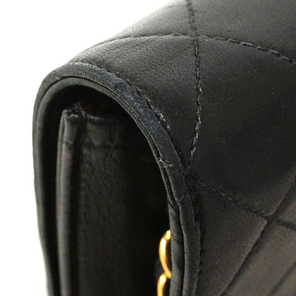 Chanel Shoulder Bag Quilted Lambskin Black Gold — view 8