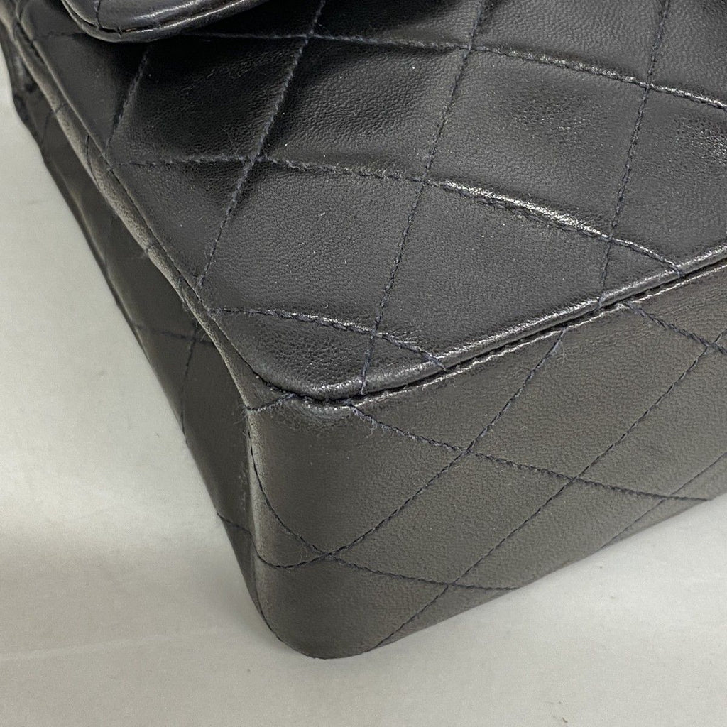 Chanel Shoulder Bag Quilted Lambskin Black Gold — view 8