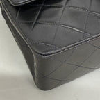 Chanel Shoulder Bag Quilted Lambskin Black Gold — view 8