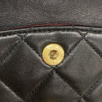 Chanel Shoulder Bag Quilted Lambskin Black Gold — view 6