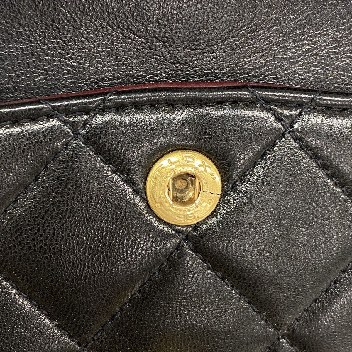 Chanel Shoulder Bag Quilted Lambskin Black Gold — view 6