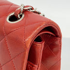 Chanel Shoulder Bag Quilted Lambskin Red Silver — view 7