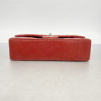 Chanel Shoulder Bag Quilted Lambskin Red Silver — view 3