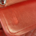 Chanel Shoulder Bag Quilted Lambskin Red Silver — view 9