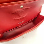 Chanel Shoulder Bag Quilted Lambskin Red Silver — view 4