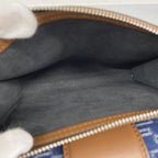 Fendi Shoulder Bag Double Bucket Leather Denim Blue Brown Silver — view 9