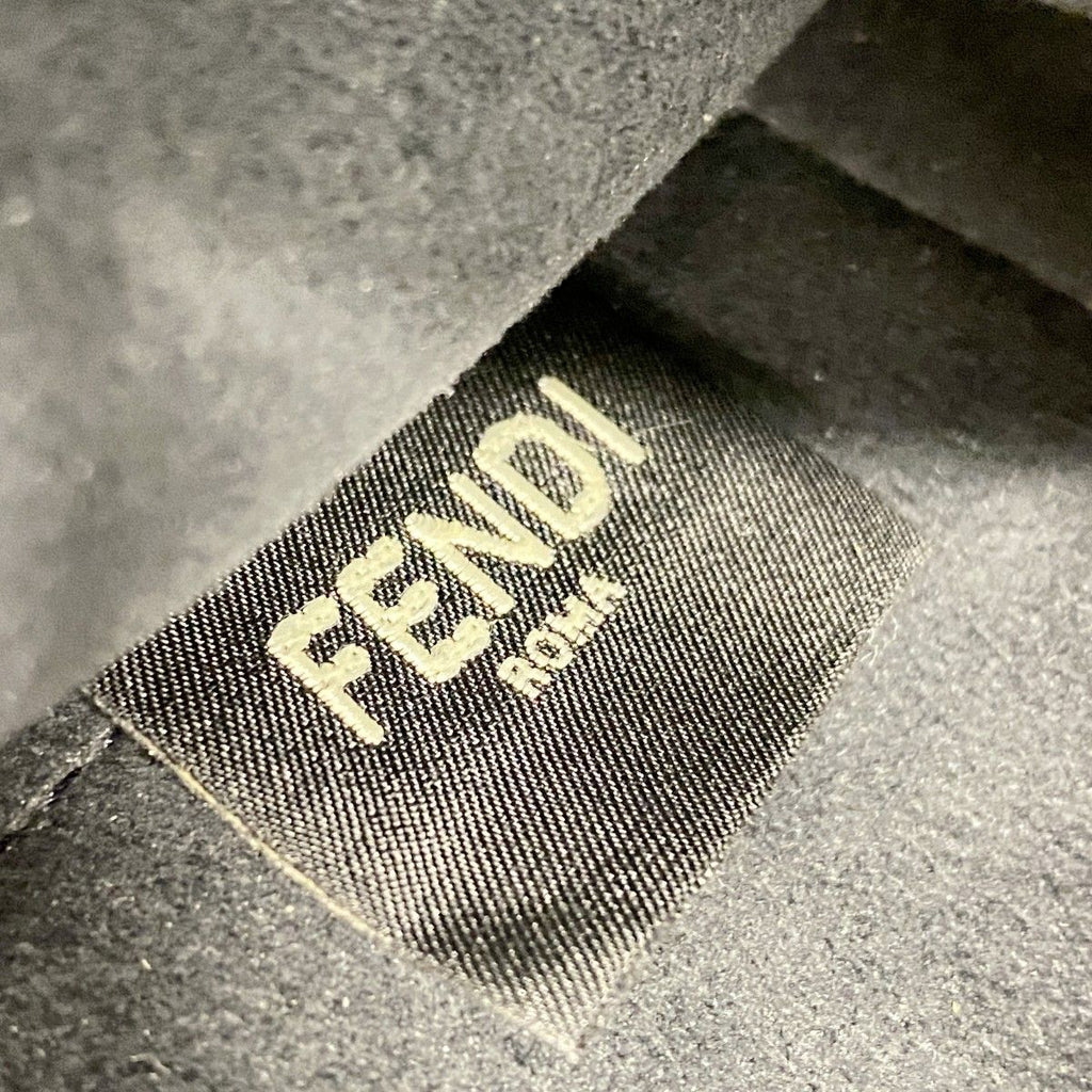 Fendi Shoulder Bag Double Bucket Leather Denim Blue Brown Silver — view 5
