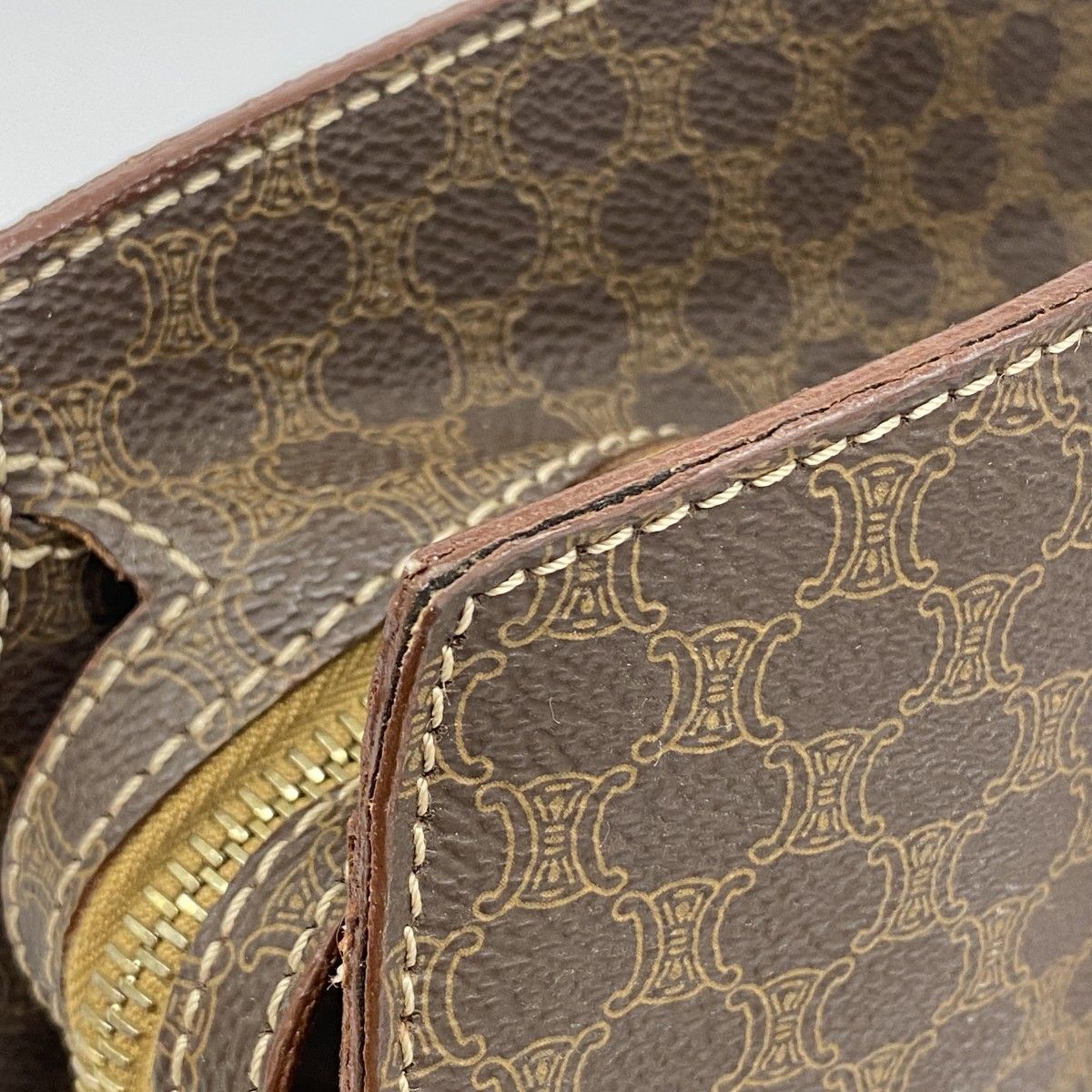 Celine Handbag Macadam Brown Gold — view 7