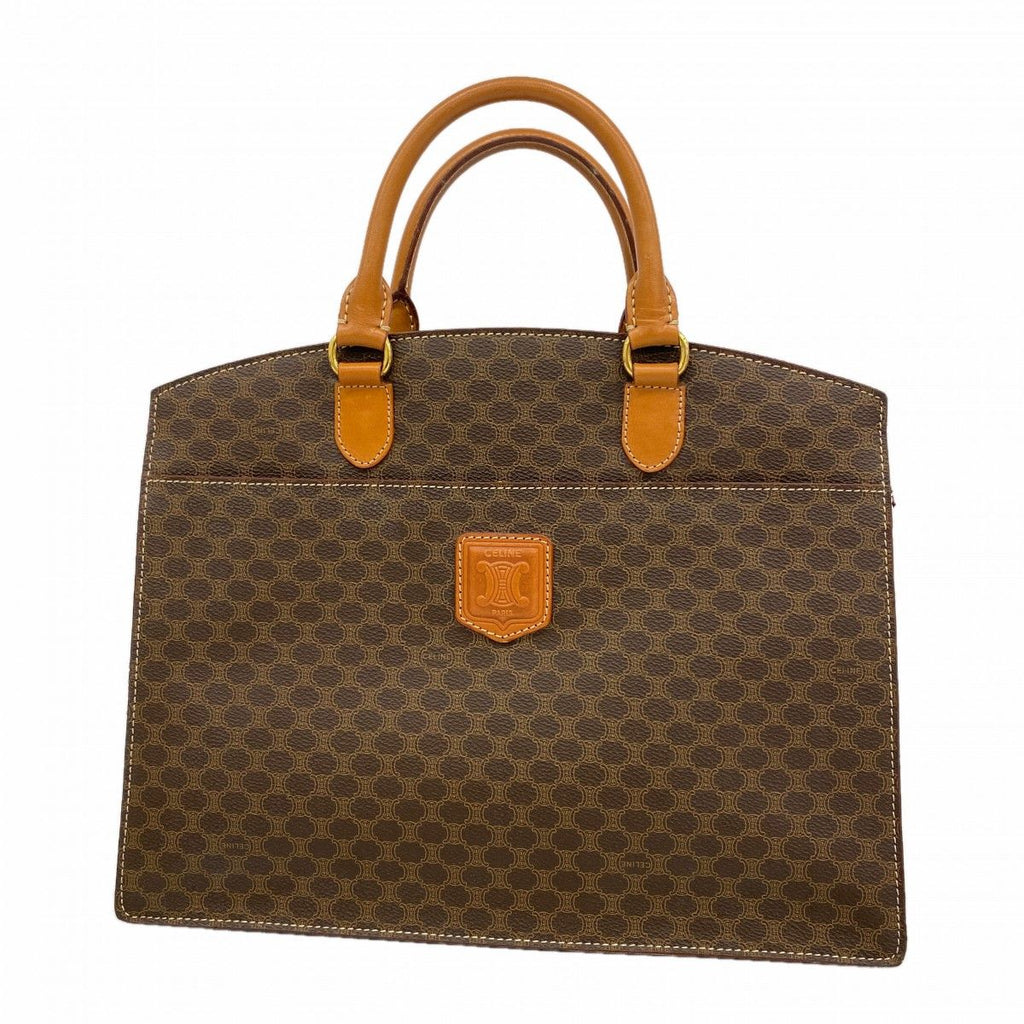 Celine Handbag Macadam Brown Gold