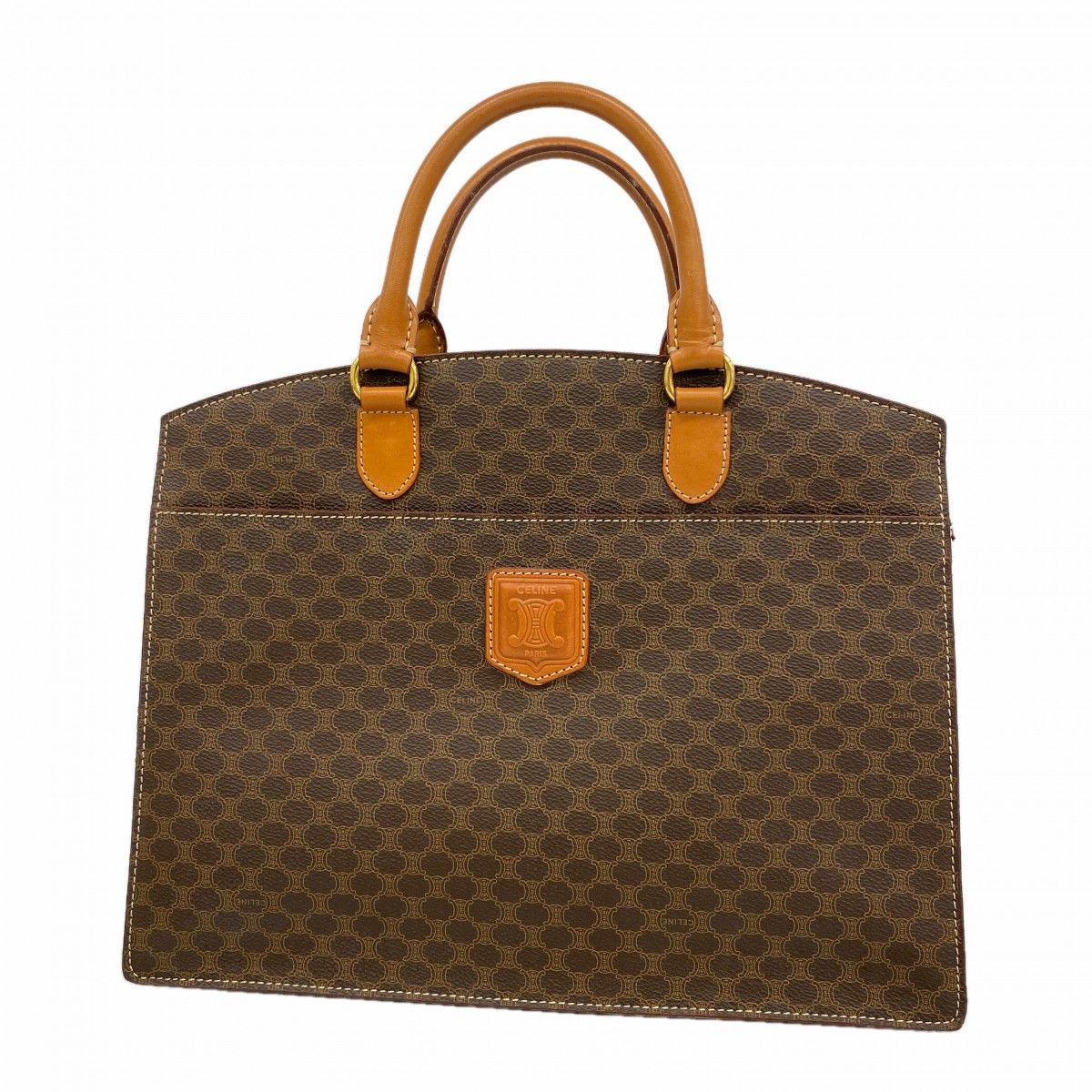 Celine Handbag Macadam Brown Gold