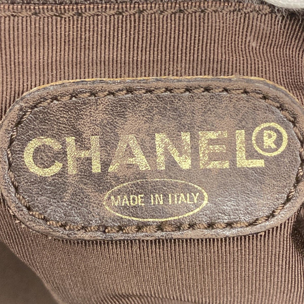 Chanel Tote Denim Black Brown Gold — view 5