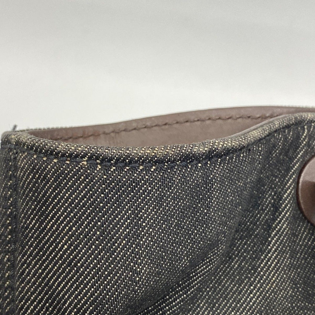 Chanel Tote Denim Black Brown Gold — view 7