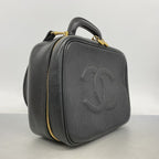 Chanel Vanity Bag Caviar Leather Black Gold 2-Way — view 2