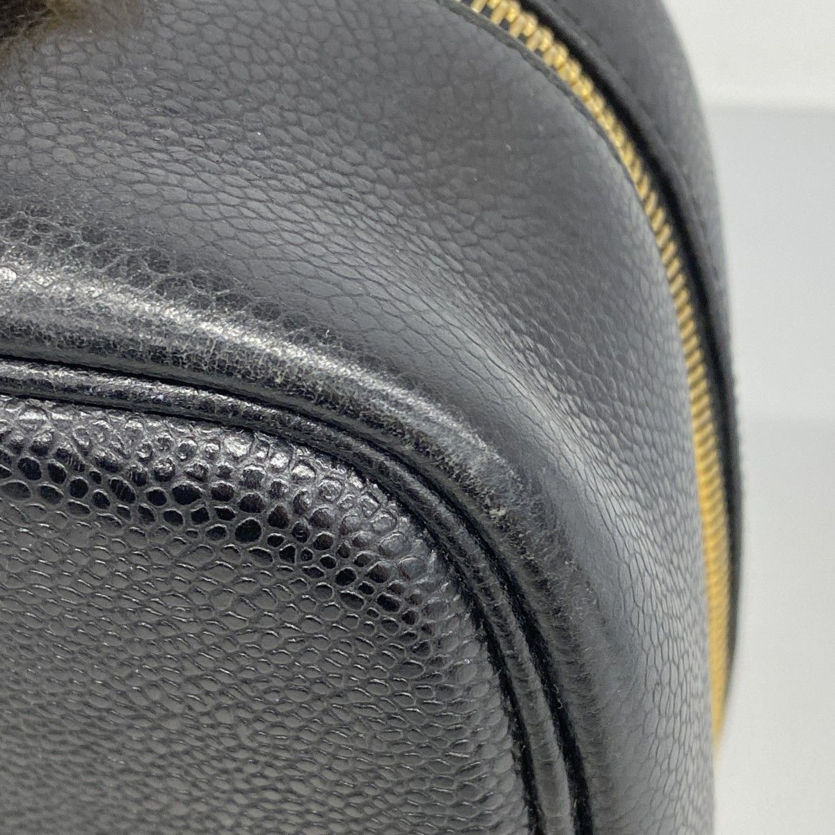 Chanel Vanity Bag Caviar Leather Black Gold 2-Way — view 7