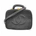 Chanel Vanity Bag Caviar Leather Black Gold 2-Way