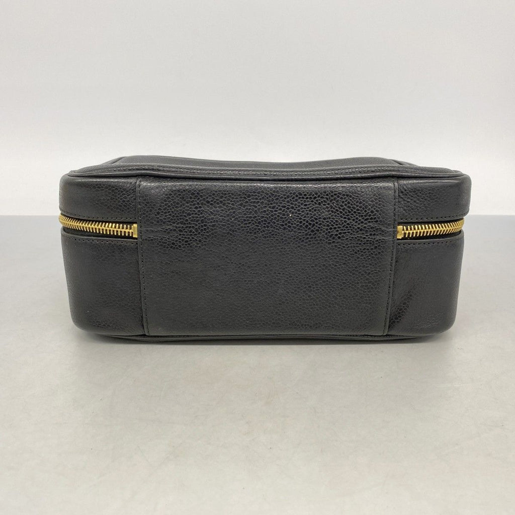 Chanel Vanity Bag Caviar Leather Black Gold 2-Way — view 3