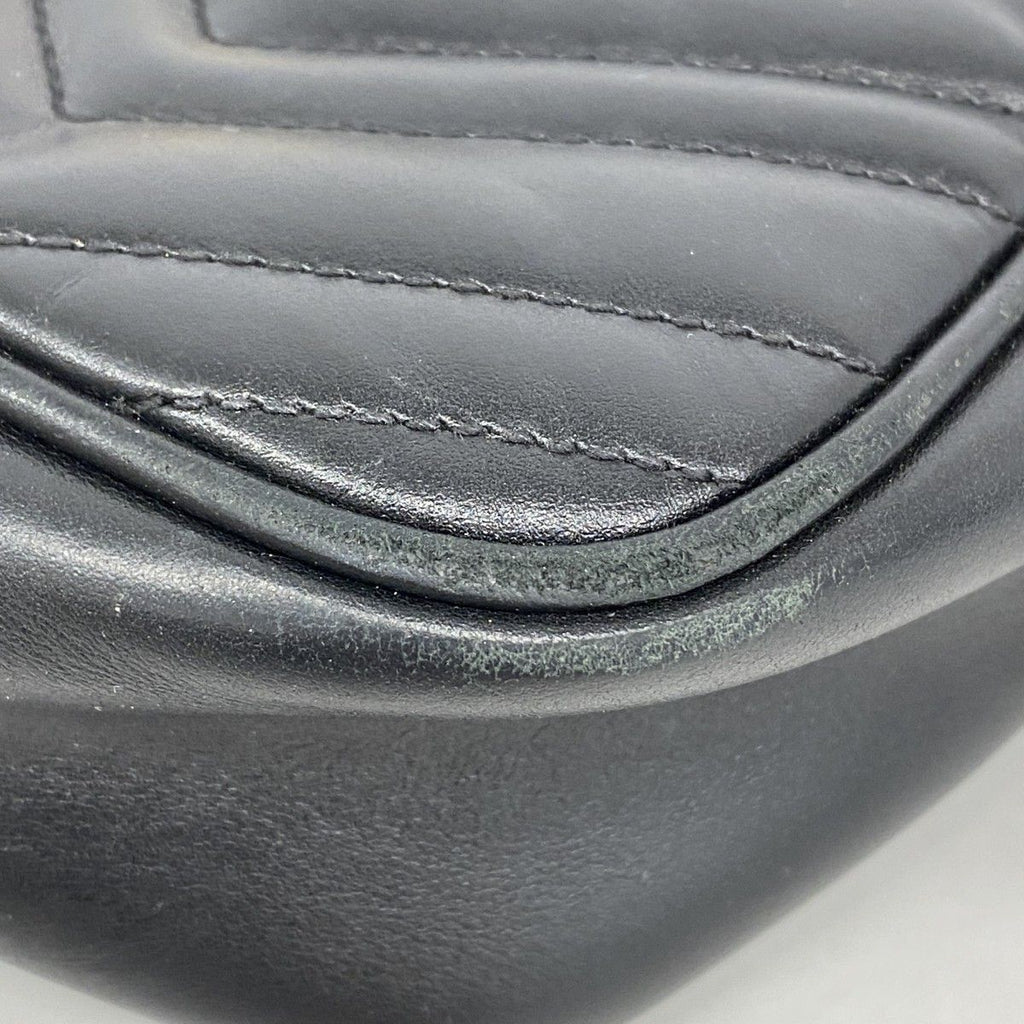 Gucci Shoulder Bag GG Marmont Leather Black Gold — view 6