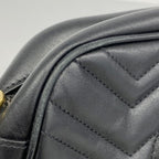Gucci Shoulder Bag GG Marmont Leather Black Gold — view 7