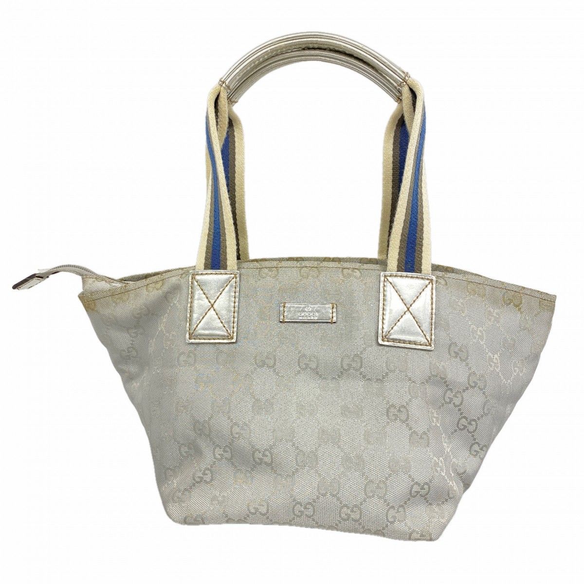 Gucci Handbag GG Canvas Nylon Silver