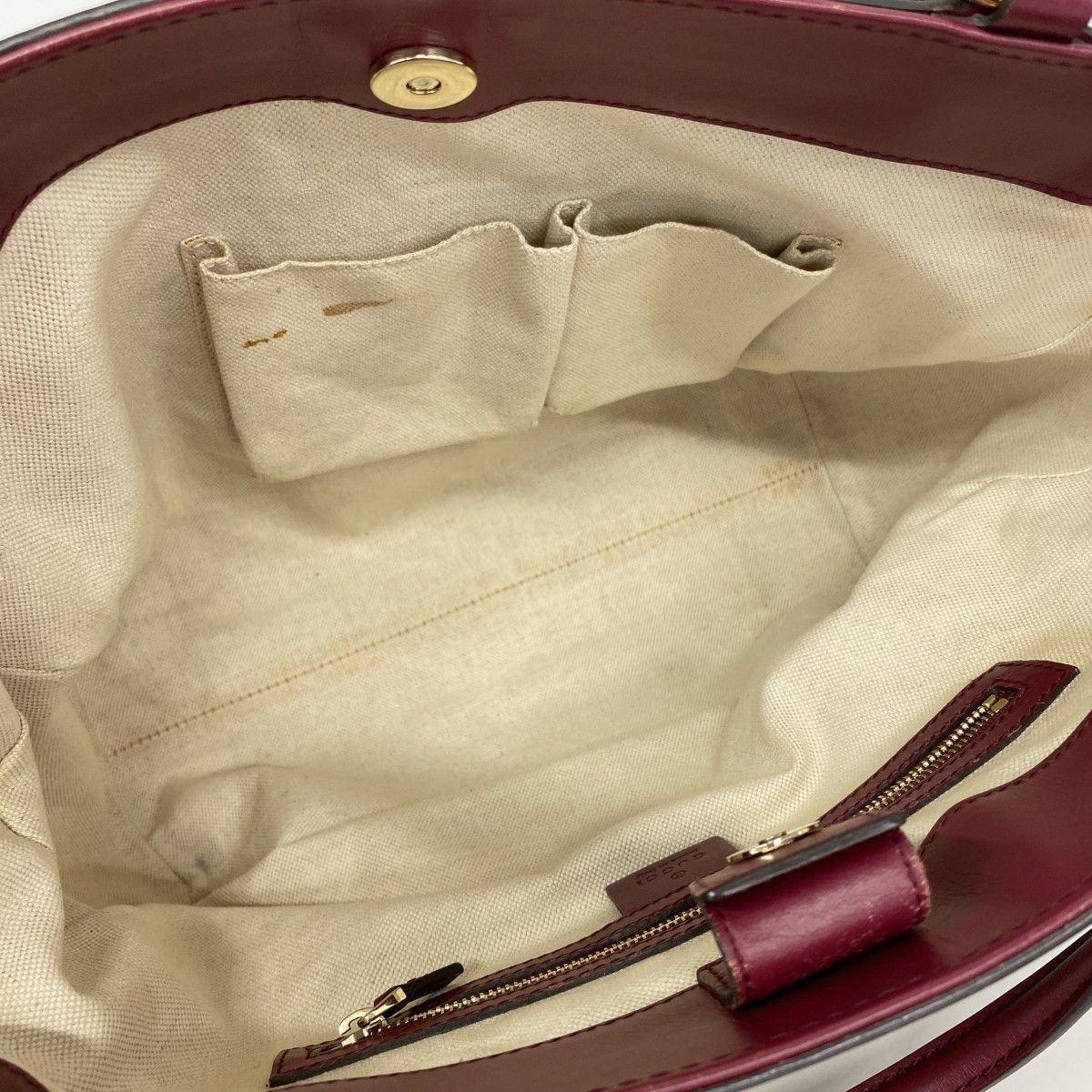 Gucci Tote GG Canvas Brown Bordeaux Champagne Gold — view 4