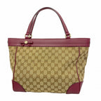 Gucci Tote GG Canvas Brown Bordeaux Champagne Gold