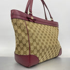 Gucci Tote GG Canvas Brown Bordeaux Champagne Gold — view 2