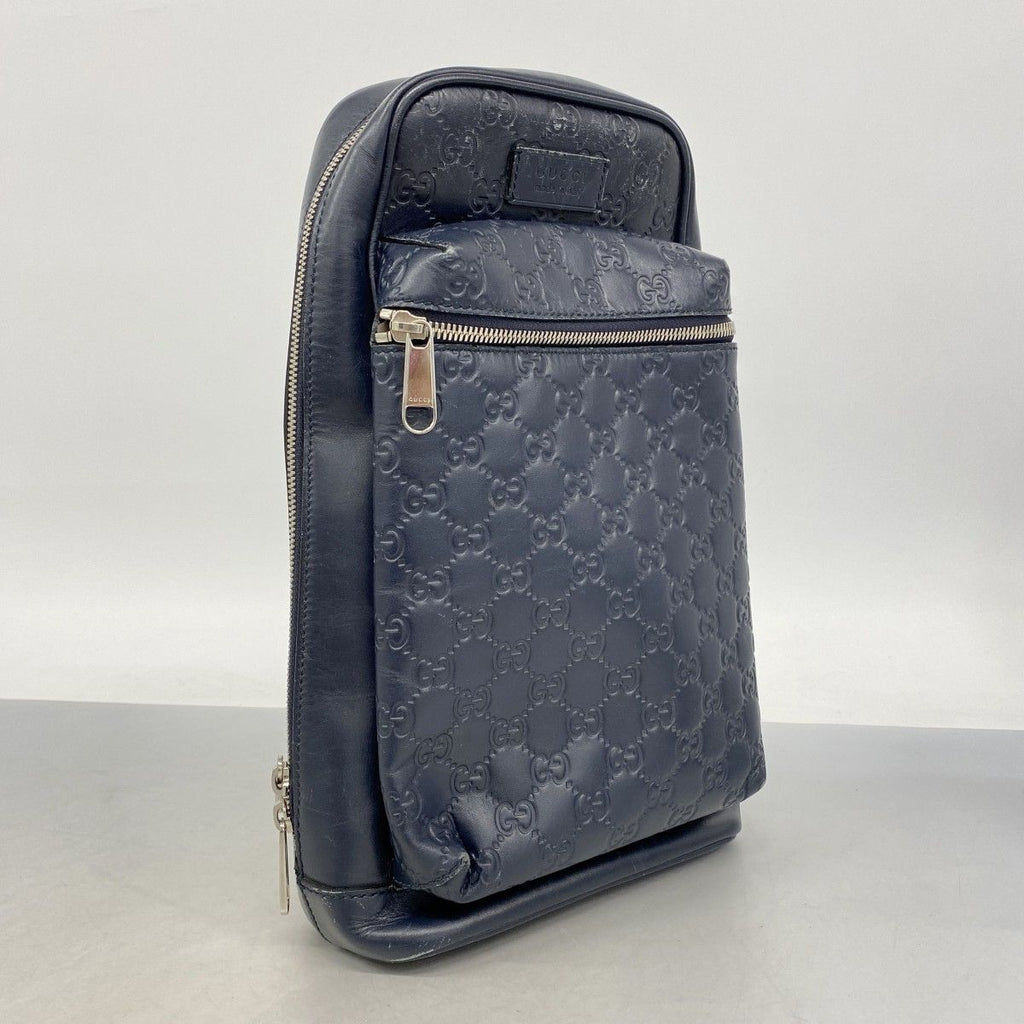 Gucci Belt Bag Guccissima Leather Navy Silver — view 2