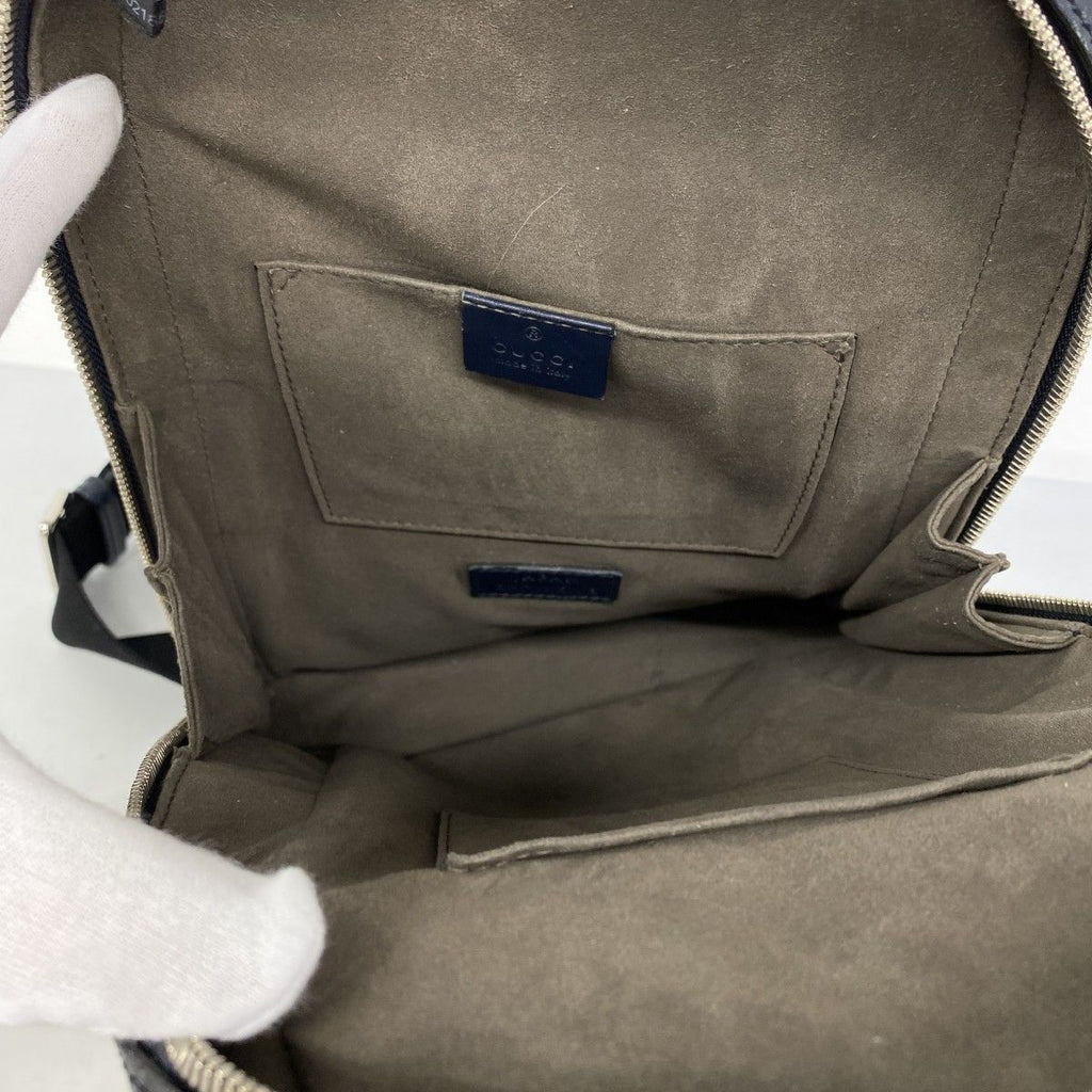 Gucci Belt Bag Guccissima Leather Navy Silver — view 4