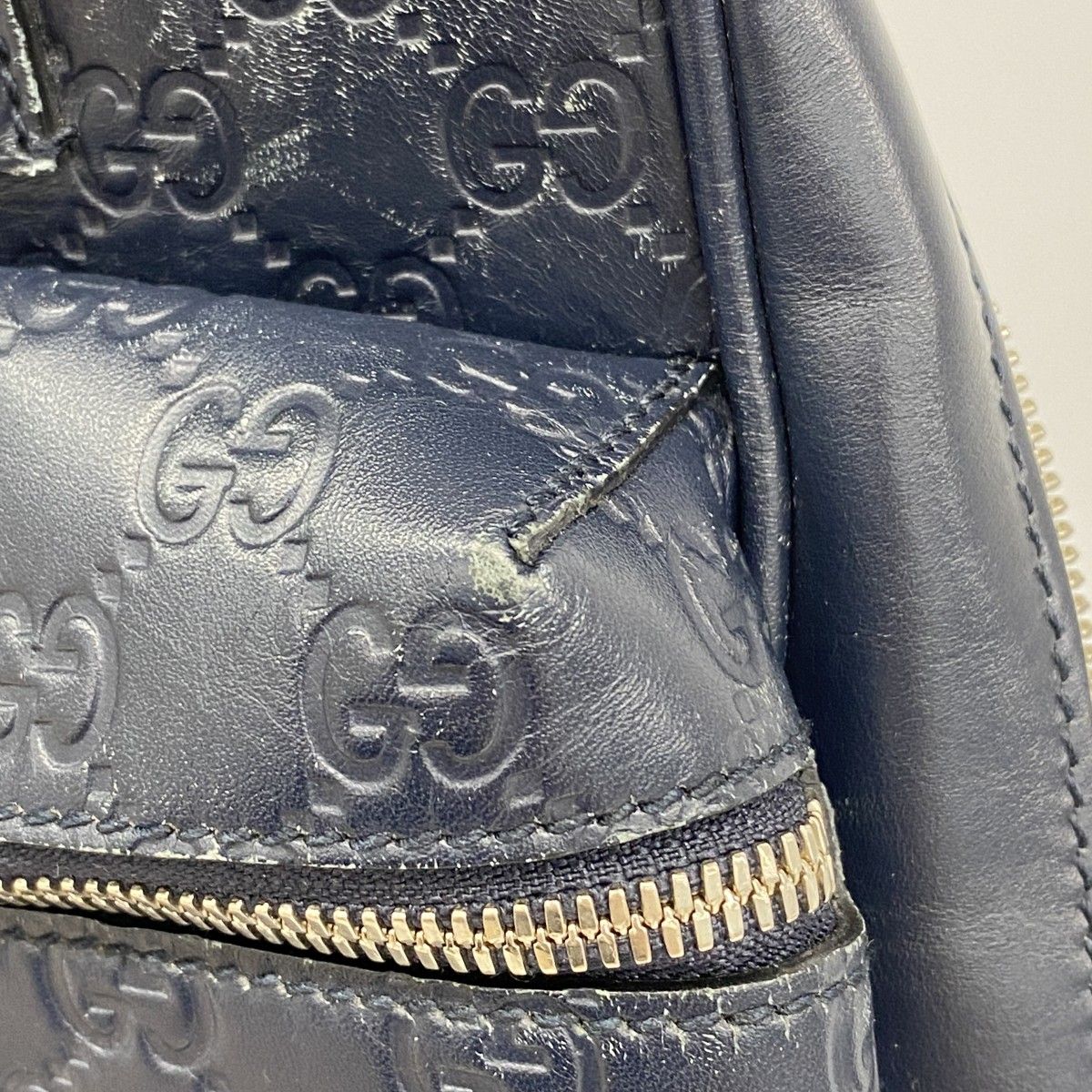 Gucci Belt Bag Guccissima Leather Navy Silver — view 9
