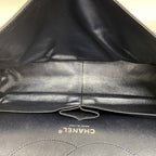 Chanel Shoulder Bag 2.55 Quilted Calf Metallic Navy Silver — view 4