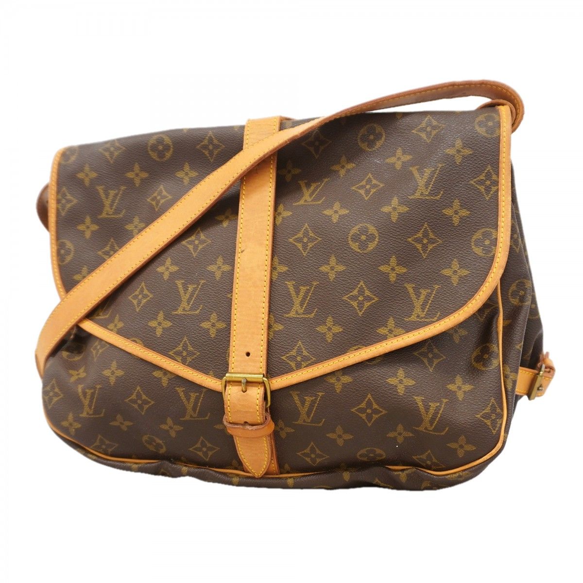 Louis Vuitton Shoulder Bag Monogram Saumur 35 Brown