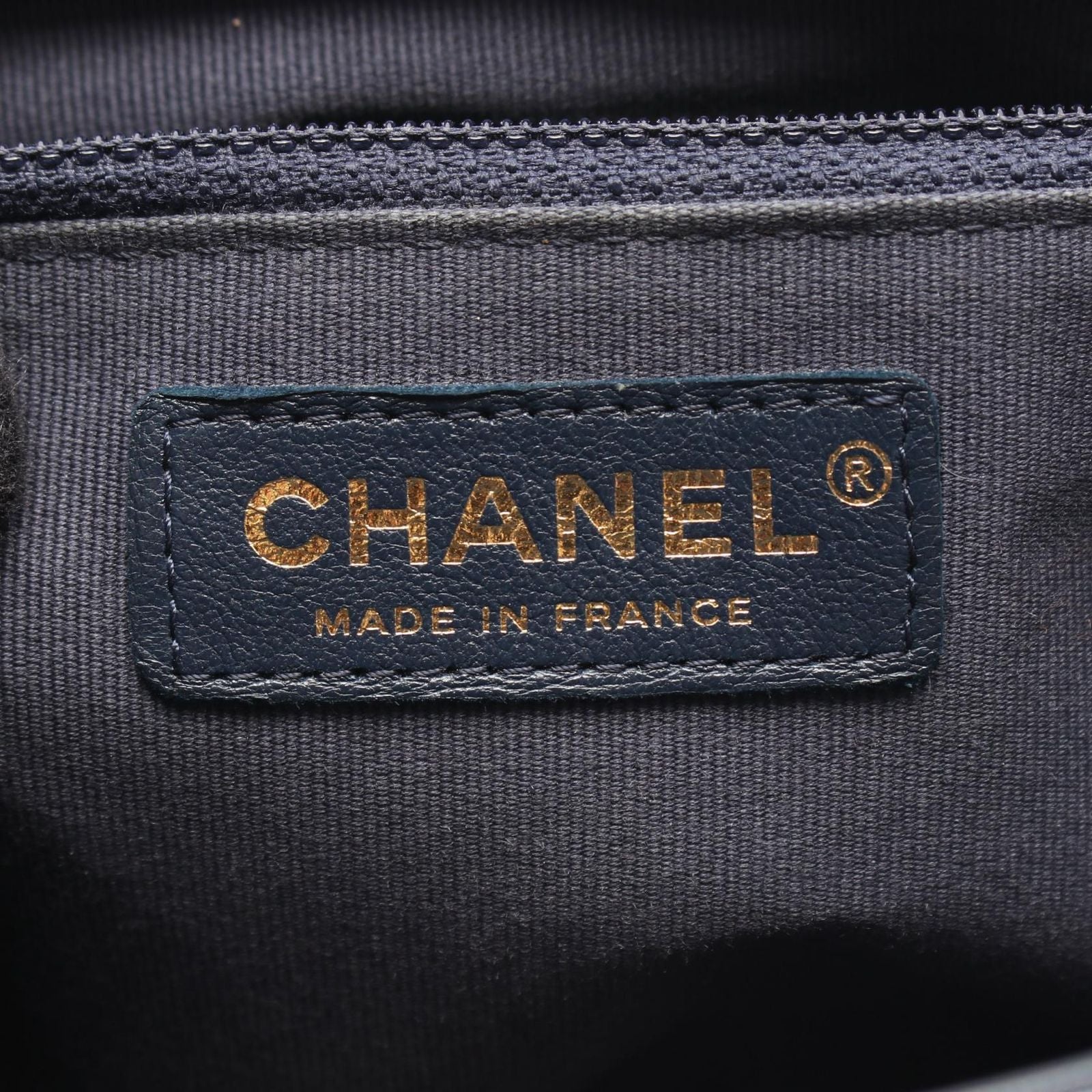 Chanel Shoulder Bag Quilted Navy Lambskin Small Flap Chain — view 4