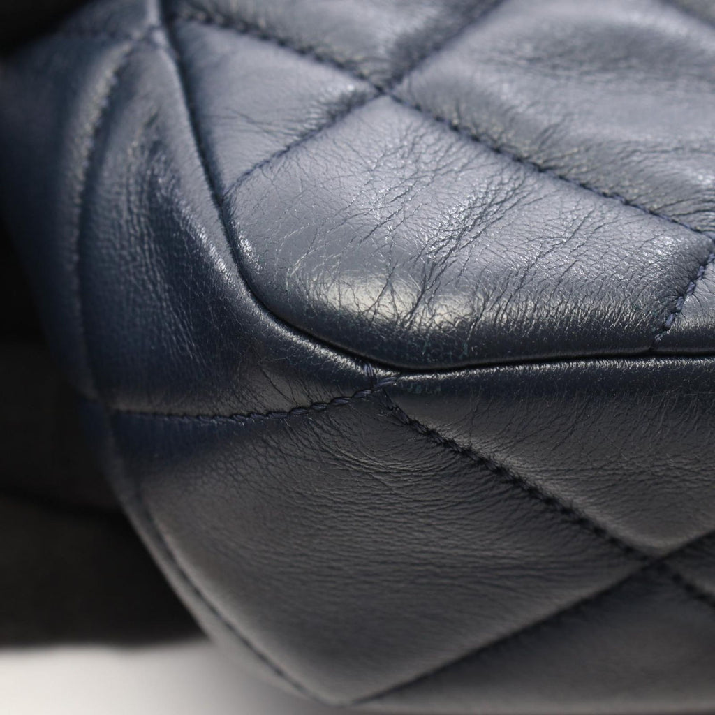 Chanel Shoulder Bag Quilted Navy Lambskin Small Flap Chain — view 8