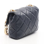 Chanel Shoulder Bag Quilted Navy Lambskin Small Flap Chain — view 2