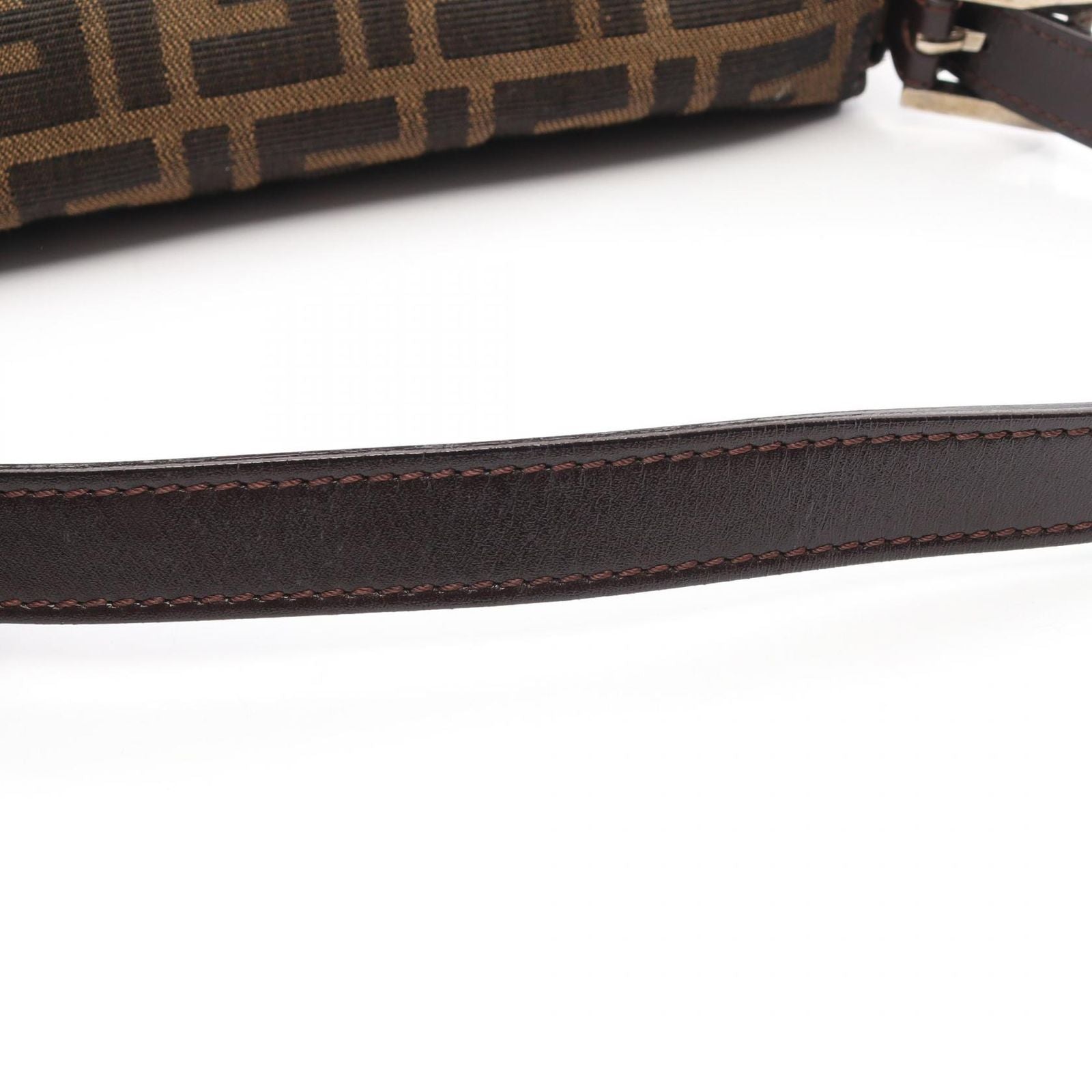 Fendi Handbag Zucca Mamma Bucket Black Brown Canvas Leather — view 9