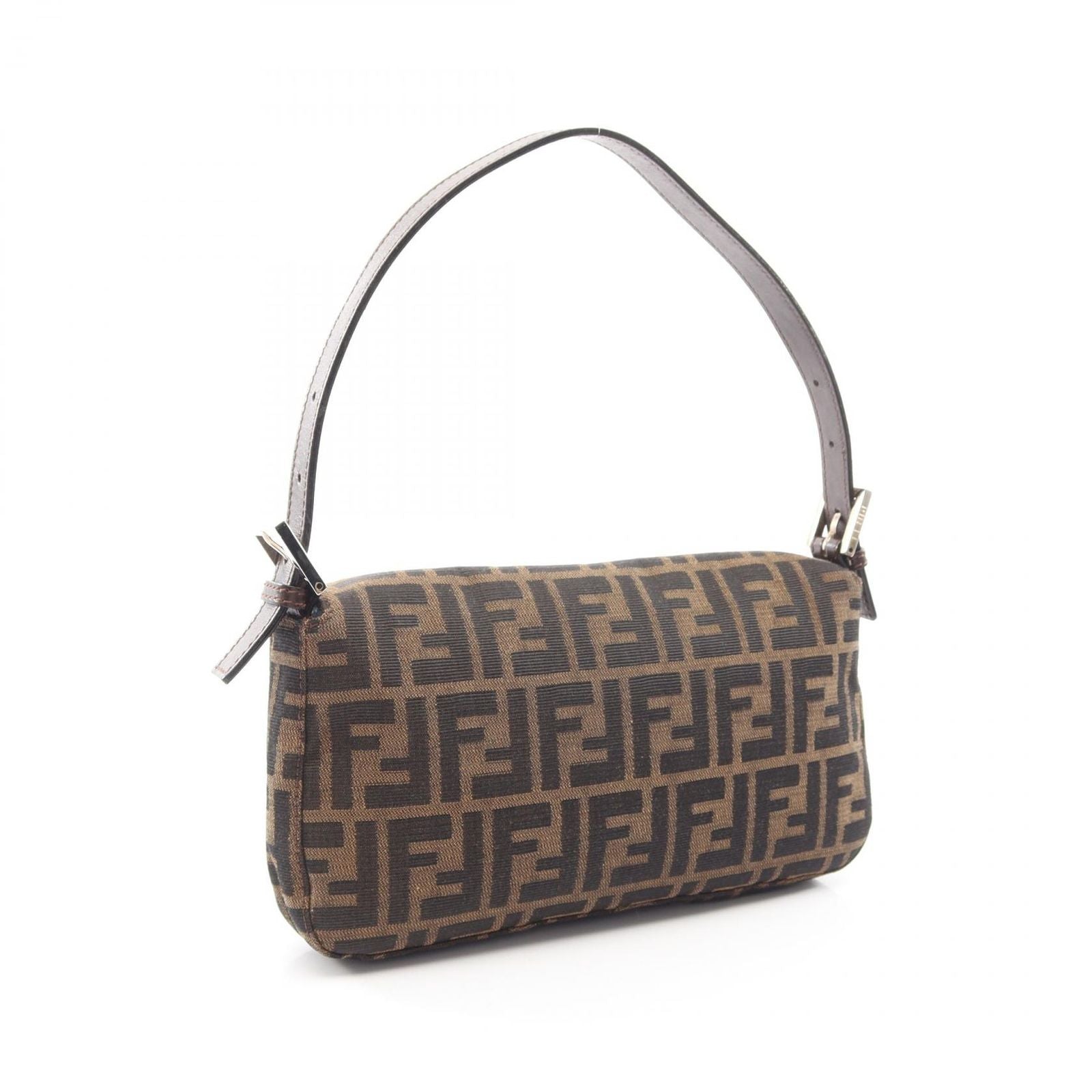 Fendi Handbag Zucca Mamma Bucket Black Brown Canvas Leather — view 2