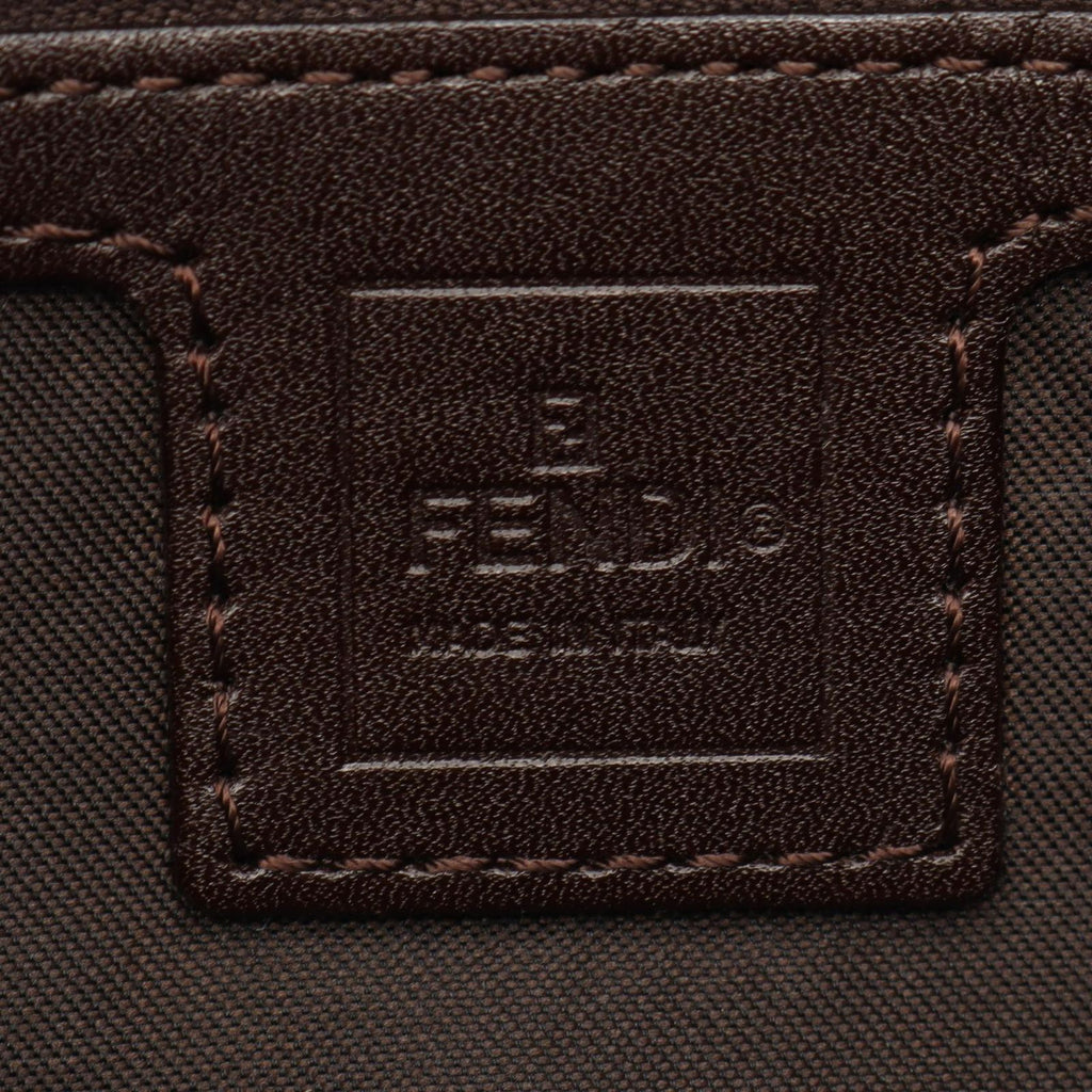Fendi Handbag Zucca Mamma Bucket Black Brown Canvas Leather — view 4