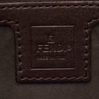 Fendi Handbag Zucca Mamma Bucket Black Brown Canvas Leather — view 4