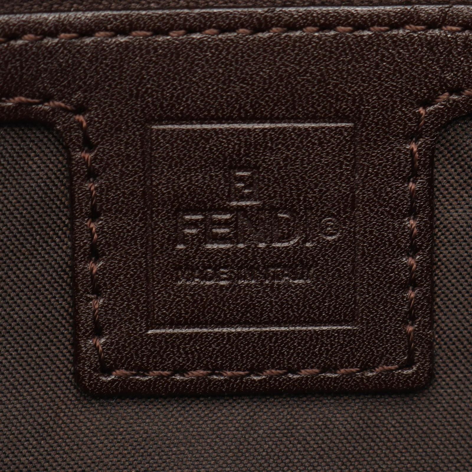 Fendi Handbag Zucca Mamma Bucket Black Brown Canvas Leather — view 4