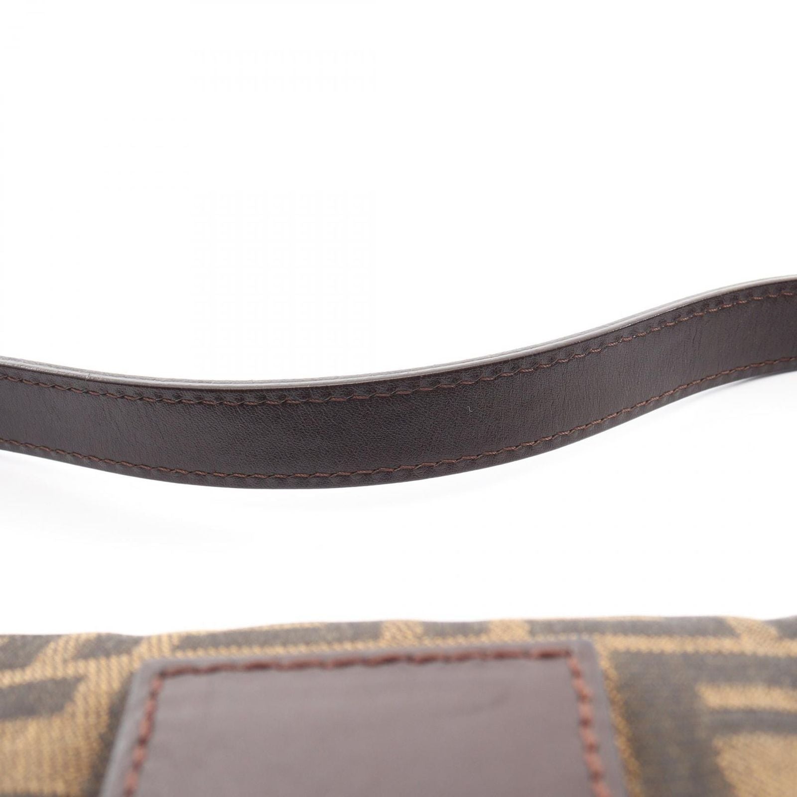 Fendi Handbag Zucca Mamma Bucket Black Brown Canvas Leather — view 8