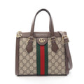 Gucci Tote Ophidia GG Small 2-Way Beige Brown Canvas Leather