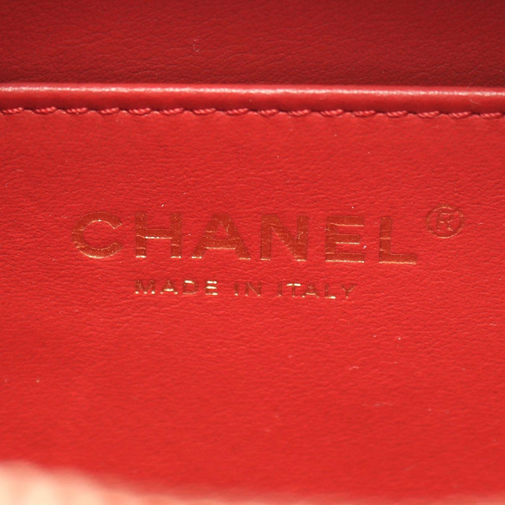 Chanel Shoulder Bag CC Filigree 2-Way Red Leather CC Quilted Vanity Chain — view 4