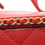 Chanel Shoulder Bag CC Filigree 2-Way Red Leather CC Quilted Vanity Chain — view 7