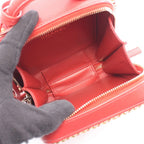 Chanel Shoulder Bag CC Filigree 2-Way Red Leather CC Quilted Vanity Chain — view 3