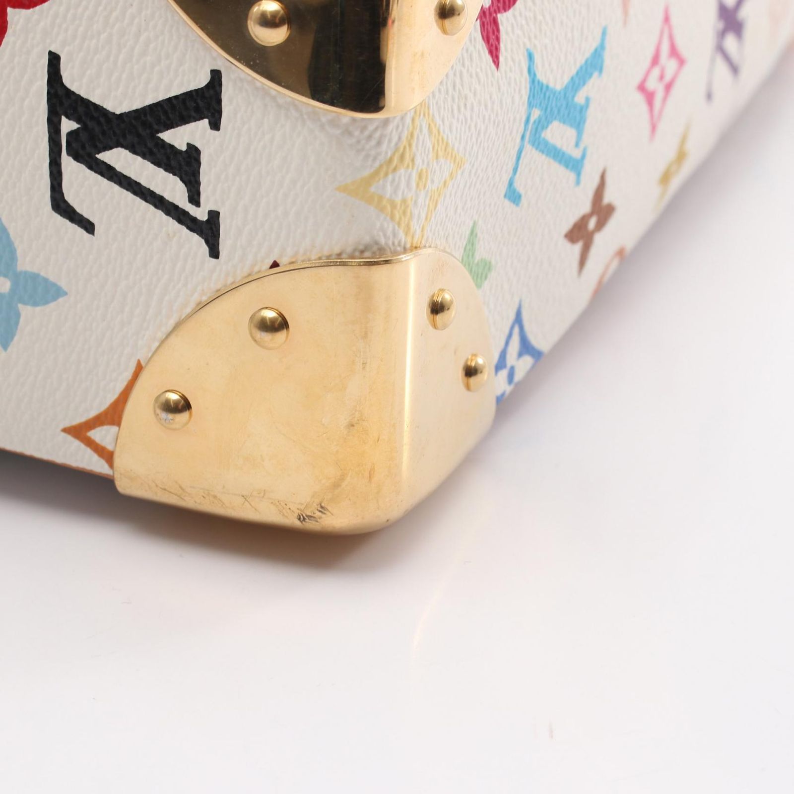 Louis Vuitton Shoulder Bag Monogram Multicolor Blanc Canvas Leather Boulogne — view 9