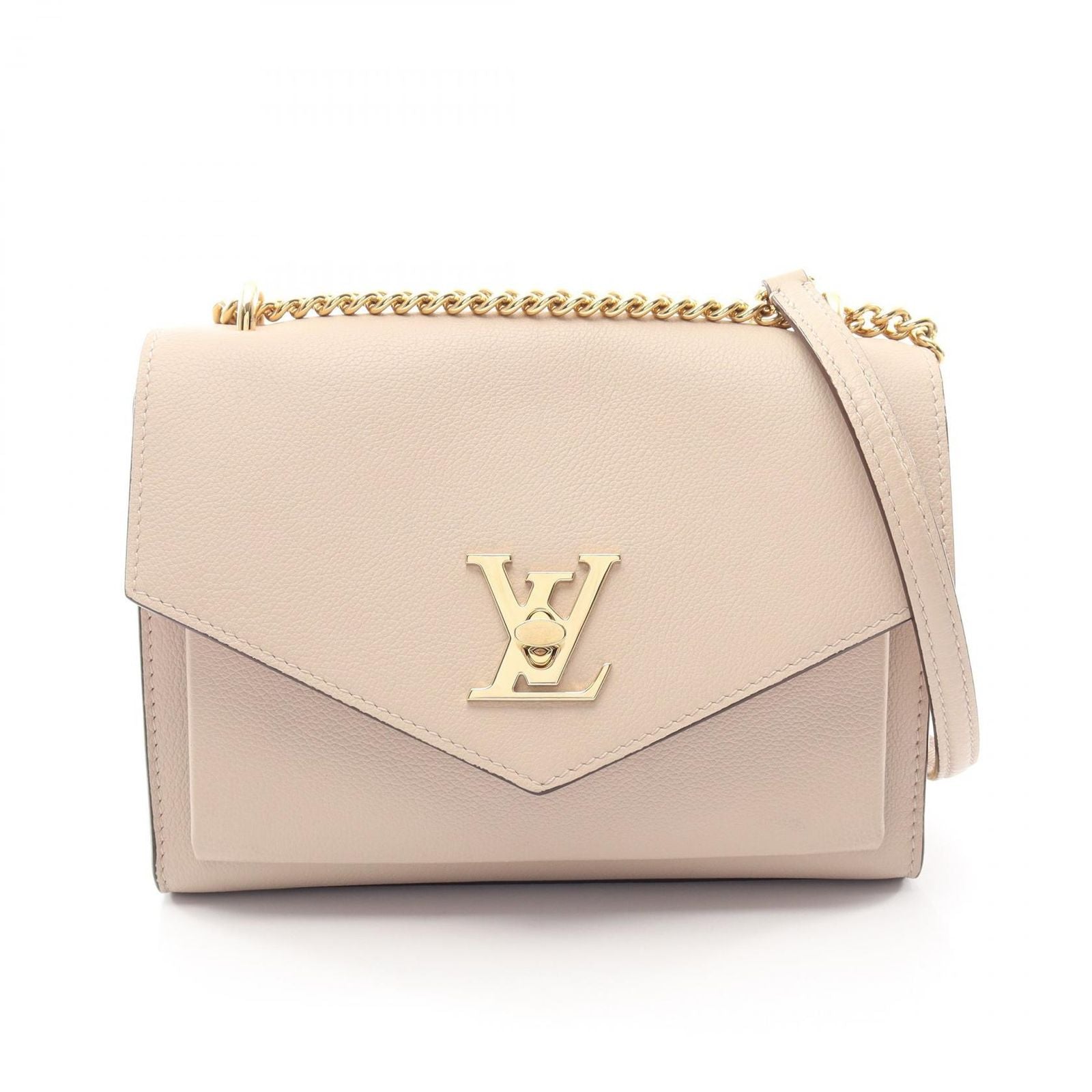Louis Vuitton Shoulder Bag My Lockme Gray Leather Chain
